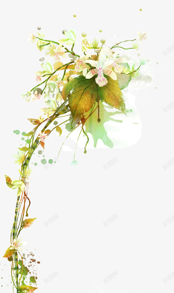 花卉装饰图案手绘春天psd免抠素材_新图网 https://ixintu.com 手绘 春天 花卉 装饰图案