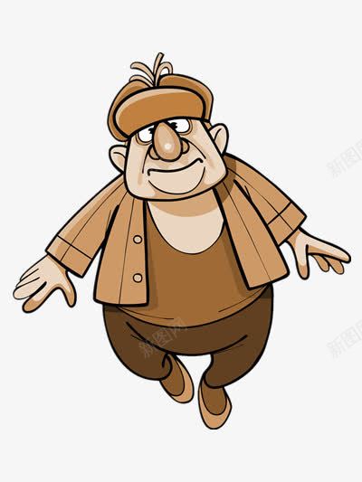 带帽子的大叔png免抠素材_新图网 https://ixintu.com 人物 卡通 棕色 胖子