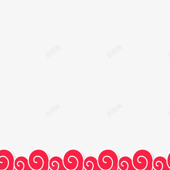 浪花型边框png免抠素材_新图网 https://ixintu.com 红色 边框