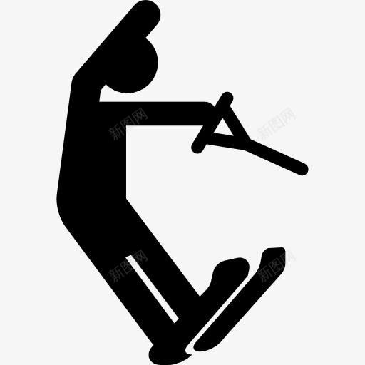 滑水的剪影图标png_新图网 https://ixintu.com 剪影 多项运动 水上运动 滑水 滑雪 运动
