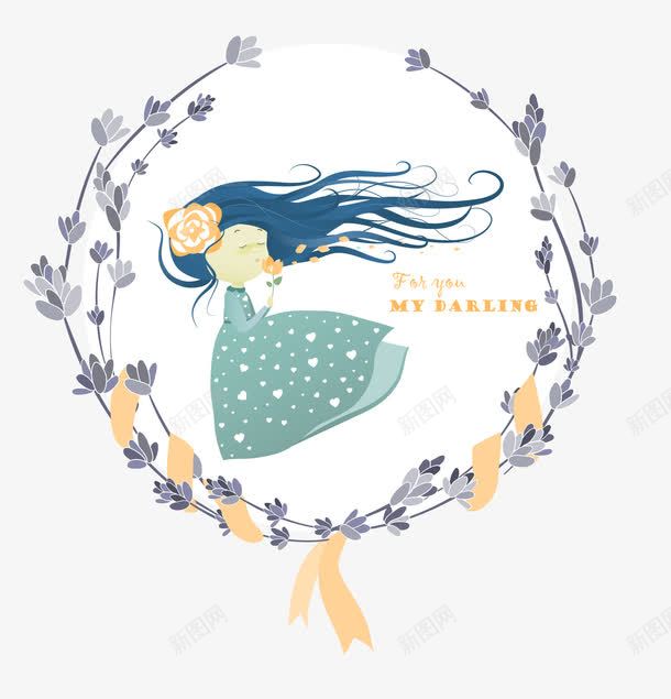 唯美人物装饰图案png免抠素材_新图网 https://ixintu.com 人物 唯美 女孩 孩子 手绘 装饰图案