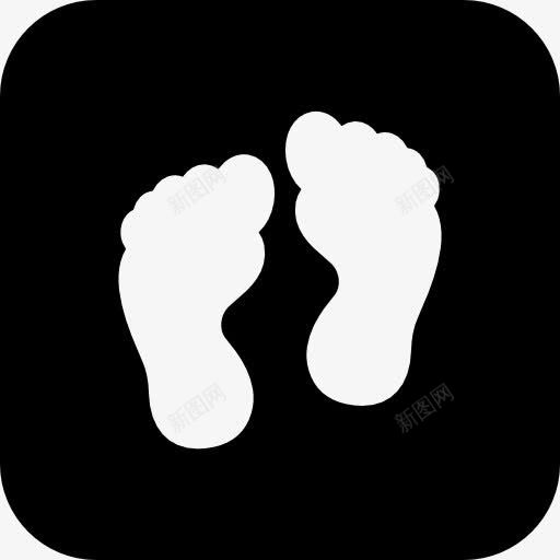 脚印图标png_新图网 https://ixintu.com 平方 形状 按钮 版画 赤脚 足迹