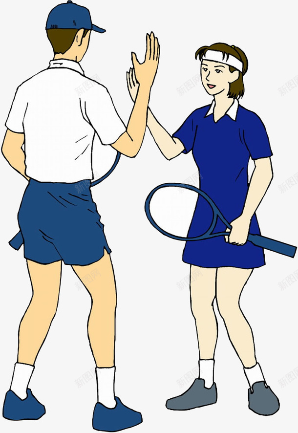 打招呼的羽毛球运动员png免抠素材_新图网 https://ixintu.com 卡通礼貌 打招呼 羽毛球 蓝色 运动员