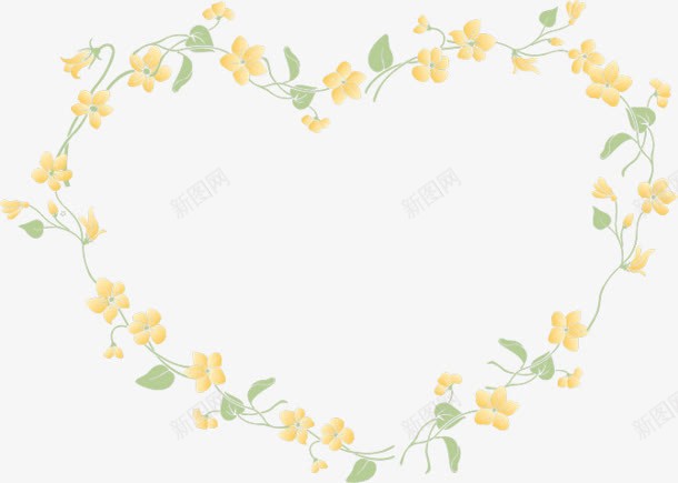 手绘黄色花朵爱心png免抠素材_新图网 https://ixintu.com 手绘 爱心 花朵 黄色