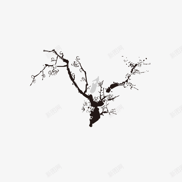 唯美的梅花png免抠素材_新图网 https://ixintu.com png图形 png装饰 手绘 树枝 梅花 装饰