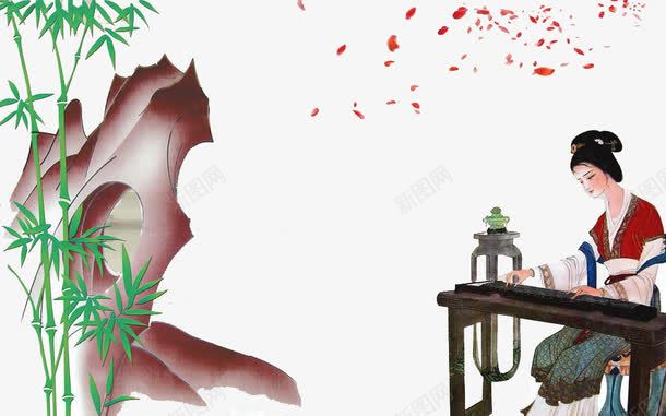 水墨装饰古人png免抠素材_新图网 https://ixintu.com 中国元素 传统装饰人物 古代人物 水墨 水墨古人