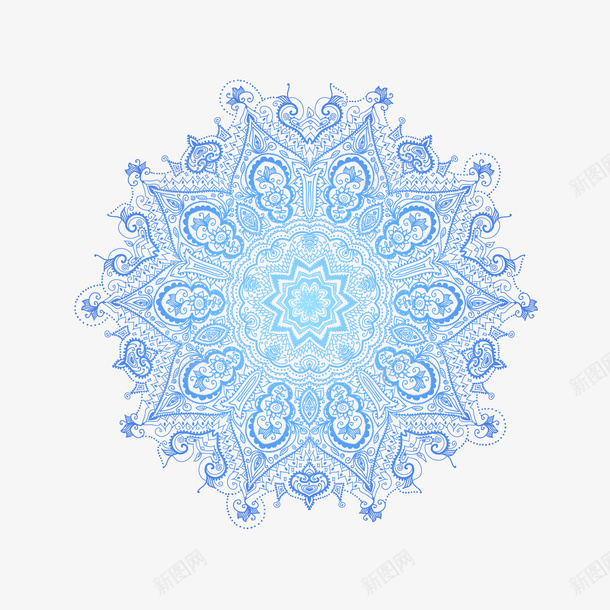 蓝色梦幻手绘复古花纹矢量图ai免抠素材_新图网 https://ixintu.com 复古 手绘 梦幻 花纹 蓝色 矢量图