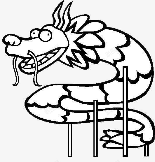中国动漫龙png免抠素材_新图网 https://ixintu.com 传统 卡通 舞龙 舞龙舞狮 黑白