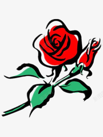 玫瑰花png免抠素材_新图网 https://ixintu.com 七夕 告白 情人节 水彩画 玫瑰