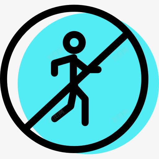 行人图标png_新图网 https://ixintu.com 义务 交通标志 圆形 标志 行人