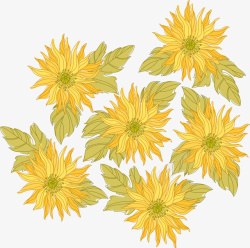黄色花朵背景图案矢量图素材