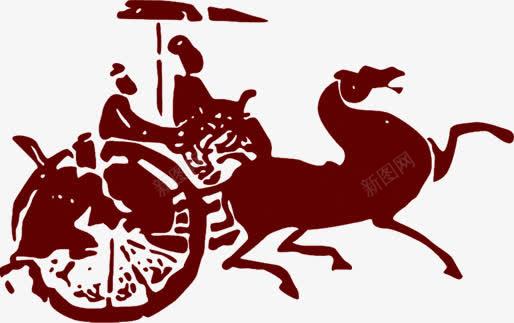 红色中国风人物剪影png免抠素材_新图网 https://ixintu.com 人物 剪影 国风 红色