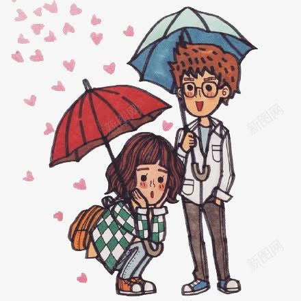 甜蜜情侣手绘插画png免抠素材_新图网 https://ixintu.com 情侣 手绘 插画 甜蜜