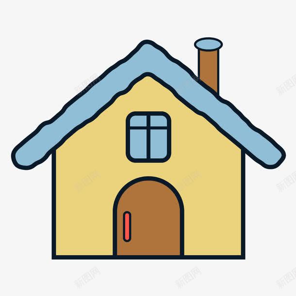 小房子png免抠素材_新图网 https://ixintu.com 卡通 小房子 居民区剪影 扁平化 蓝色