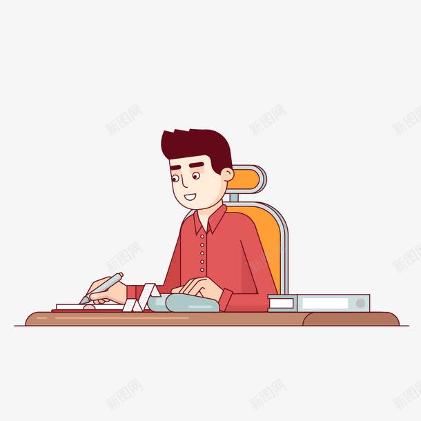办公的人物png免抠素材_新图网 https://ixintu.com PNG人物 人物 办公场景 商务 男人 矢量人物 铅笔
