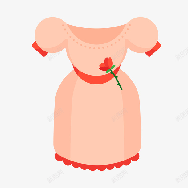 扁平化婚礼服装矢量图ai免抠素材_新图网 https://ixintu.com 卡通 女士服装 婚礼 服装设计 红色 矢量图