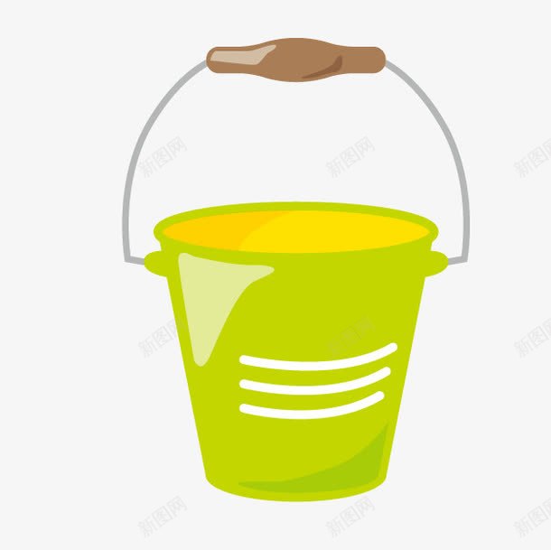 卡通水桶png免抠素材_新图网 https://ixintu.com 卡通 卡通水桶 水桶 绿色水桶
