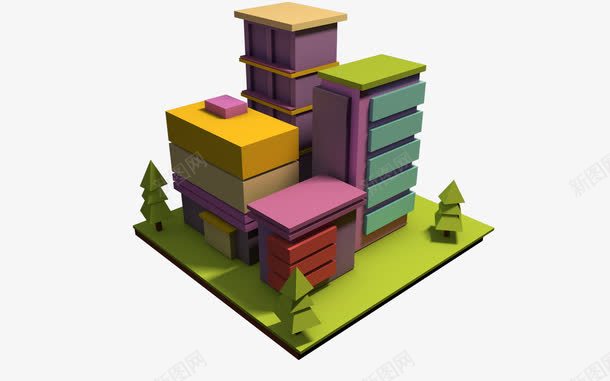 彩色房屋模型png免抠素材_新图网 https://ixintu.com png图形 png装饰 建筑 彩色 房屋 手绘 装饰