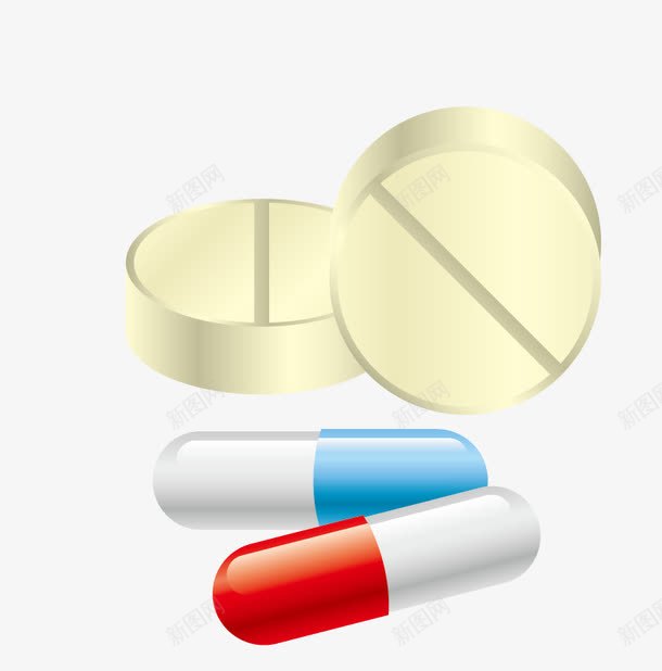 医疗药丸png免抠素材_新图网 https://ixintu.com 卡通 矢量药丸 胶囊 药丸 药品