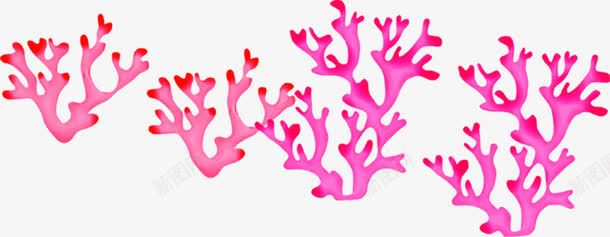 手绘粉色卡通水草png免抠素材_新图网 https://ixintu.com 卡通 水草 粉色