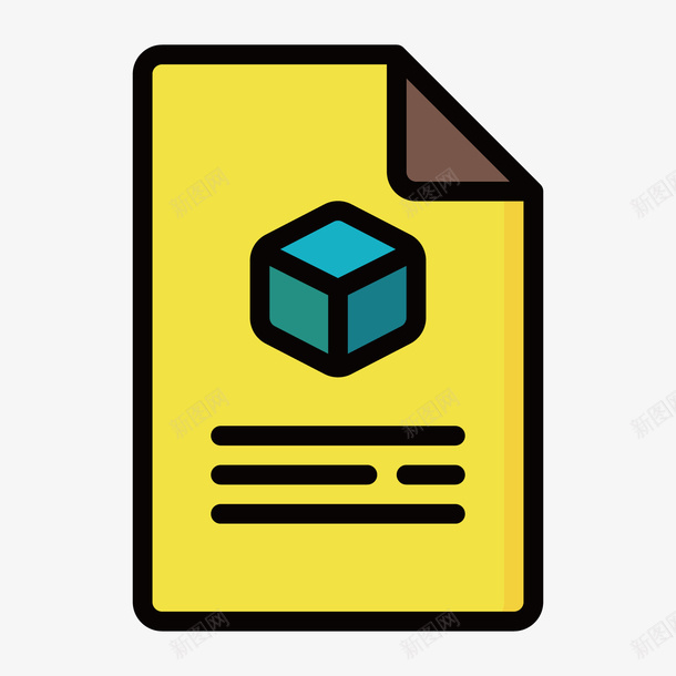 黄色图纸矢量图图标ai_新图网 https://ixintu.com UI图标 扁平化UI 游戏UI 游戏图标 界面UI 网页UI 黄色图纸 矢量图