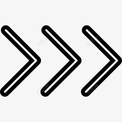 三字形箭头指向正确的图标png_新图网 https://ixintu.com 三 右方向 挑战包 点 瞄准 箭 雪佛龙