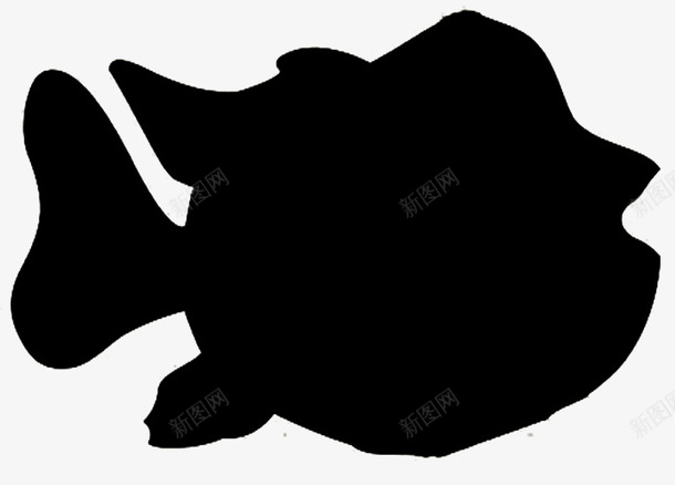 卡通黑色扁鱼剪影图标png_新图网 https://ixintu.com 剪影 小鱼形 海洋生物剪影 装饰 鱼 黑色