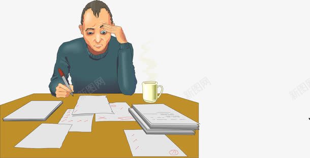 手绘考试的人矢量图ai免抠素材_新图网 https://ixintu.com 手绘 考试的人 认真 矢量图