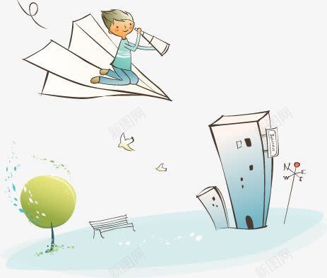 飞机上的男士png免抠素材_新图网 https://ixintu.com 望远镜 男士 纸飞机