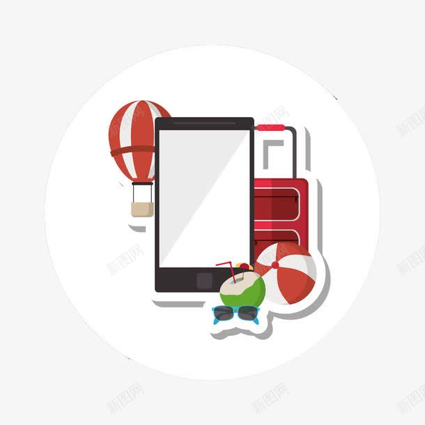 手机椰子标志png免抠素材_新图网 https://ixintu.com 手机 旅游 标志 椰子 渡假