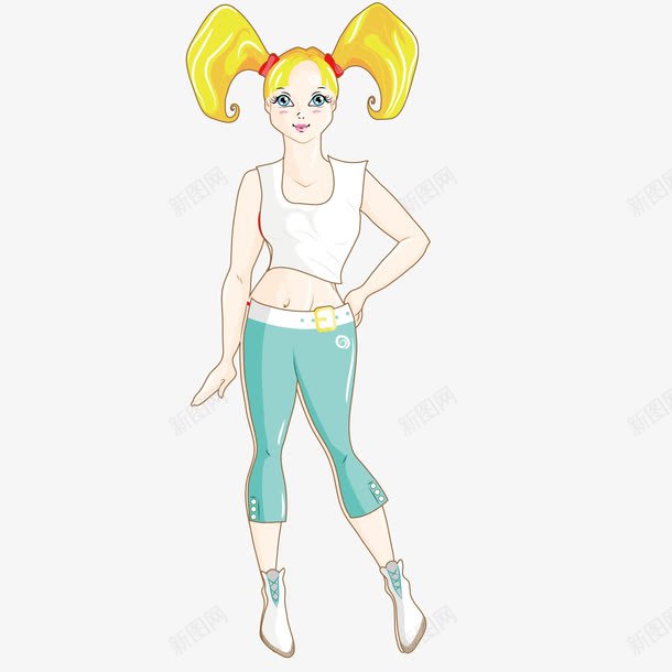 体操女孩png免抠素材_新图网 https://ixintu.com 体操 卡通 女孩