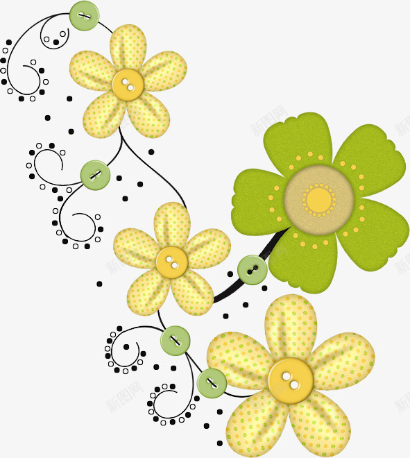 花朵装饰布纹花png免抠素材_新图网 https://ixintu.com 布纹 花朵 装饰