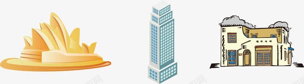 城市楼办公楼png免抠素材_新图网 https://ixintu.com 卡通办公楼