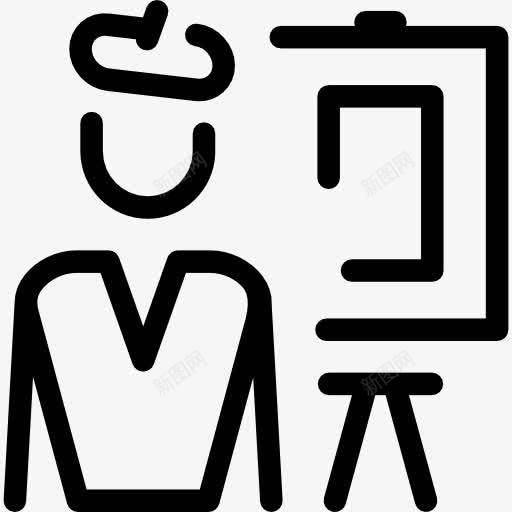 艺术家图标png_新图网 https://ixintu.com 工作 帆布 油画架 漆 画家 绘画 艺术