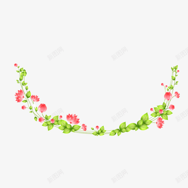 艺术花环png免抠素材_新图网 https://ixintu.com 相框 绿色 艺术框 花边