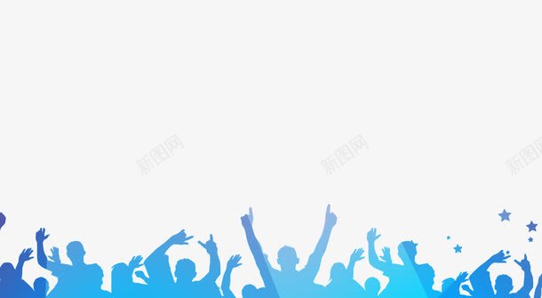 群众剪影png免抠素材_新图网 https://ixintu.com 扁平化 渐变 群众剪影 蓝色