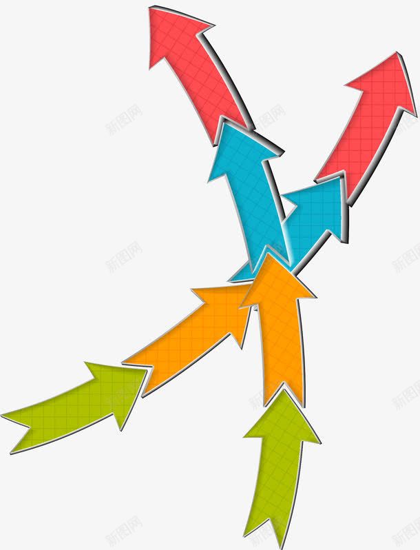 手绘彩色箭头矢量图ai免抠素材_新图网 https://ixintu.com ppt 彩色箭头 手绘 矢量图