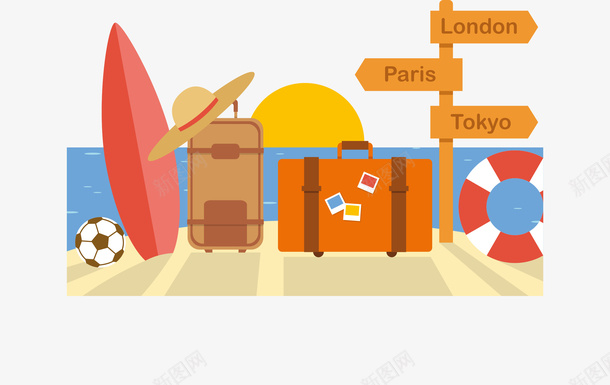 夏季旅行向量矢量图eps免抠素材_新图网 https://ixintu.com 夏季旅行 旅行插画 旅行素材 矢量图形 矢量旅行 矢量素材 矢量图