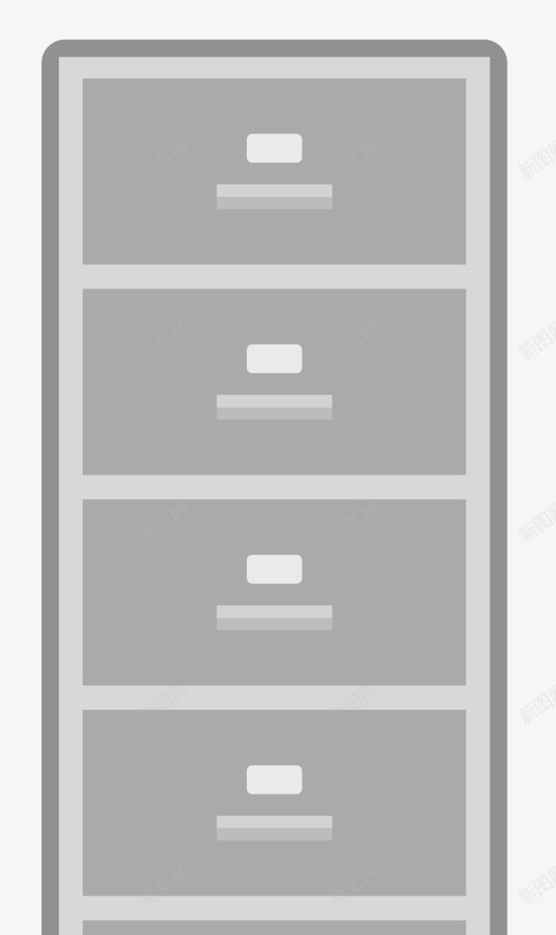 灰白色卡通文件柜png免抠素材_新图网 https://ixintu.com 办公文件柜 卡通 卡通风格 普通文件柜 灰白色 矢量文件柜