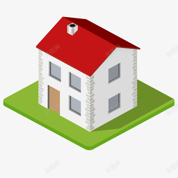 卡通房屋装饰插画广告扁平化图标png_新图网 https://ixintu.com 卡通建筑标识 卡通房子 广告设计 建筑 房子 插画扁平化 简约房子 网页设计