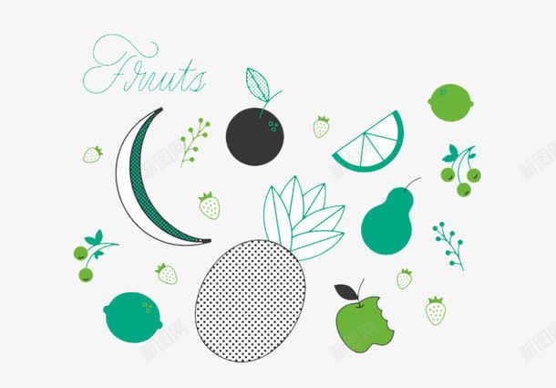 鼠绘水果杂png免抠素材_新图网 https://ixintu.com 手绘 水果 绿色 鼠绘