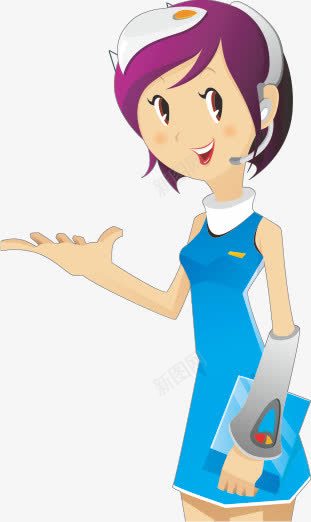 卡通职业女性png免抠素材_新图网 https://ixintu.com 卡通 客服 职业女性 话务员