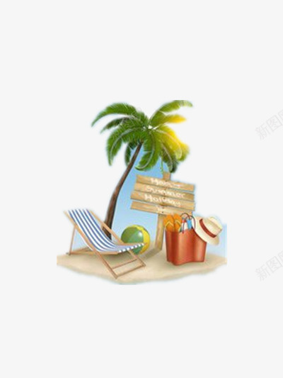 夏天去旅行png免抠素材_新图网 https://ixintu.com 夏天 沙滩 游泳