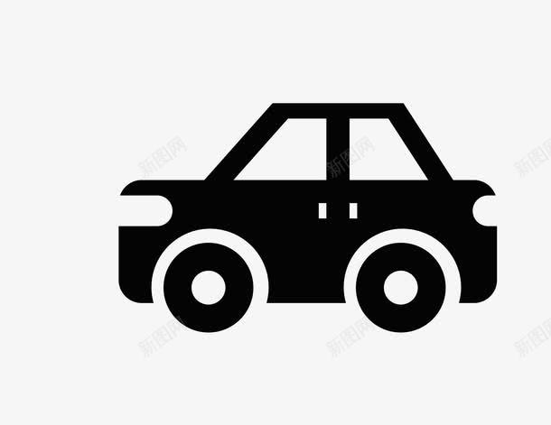黑白色老爷车平面标识图标png_新图网 https://ixintu.com 平面 标识 老爷车 黑白色