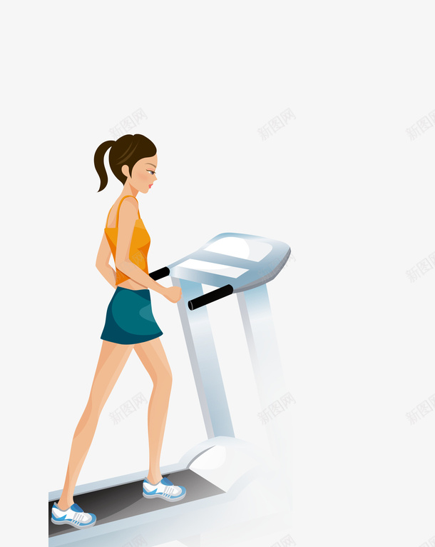女孩运动卡通psd免抠素材_新图网 https://ixintu.com 健身 卡通 女孩 运动
