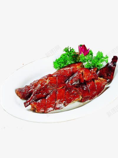 鲜嫩装盘烤鸭png免抠素材_新图网 https://ixintu.com 烤鸭 美食 装饰