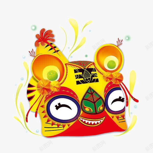 卡通虎头png免抠素材_新图网 https://ixintu.com 卡通 花朵 虎头 表情