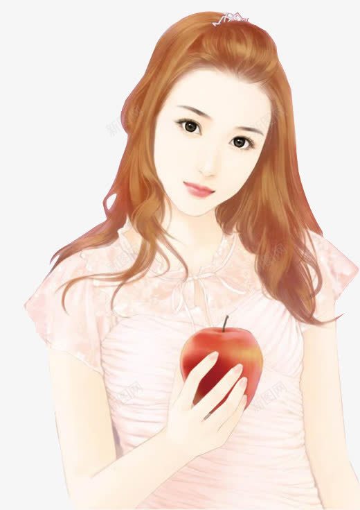 手绘楚楚可人美女png免抠素材_新图网 https://ixintu.com 可人 楚楚 美女