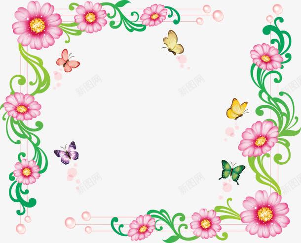 卡通精美春天花框png免抠素材_新图网 https://ixintu.com 卡通 春天 精美 花框 花边