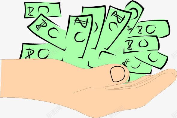 捧着钞票的手png免抠素材_新图网 https://ixintu.com 买 付款 支付 符号 货币 迹象 钱